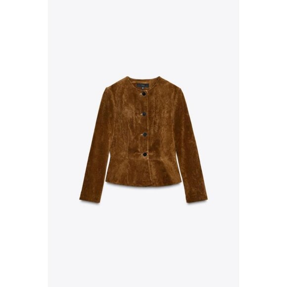 ZARA 100% LEATHER JACKET - Picture 7 of 9